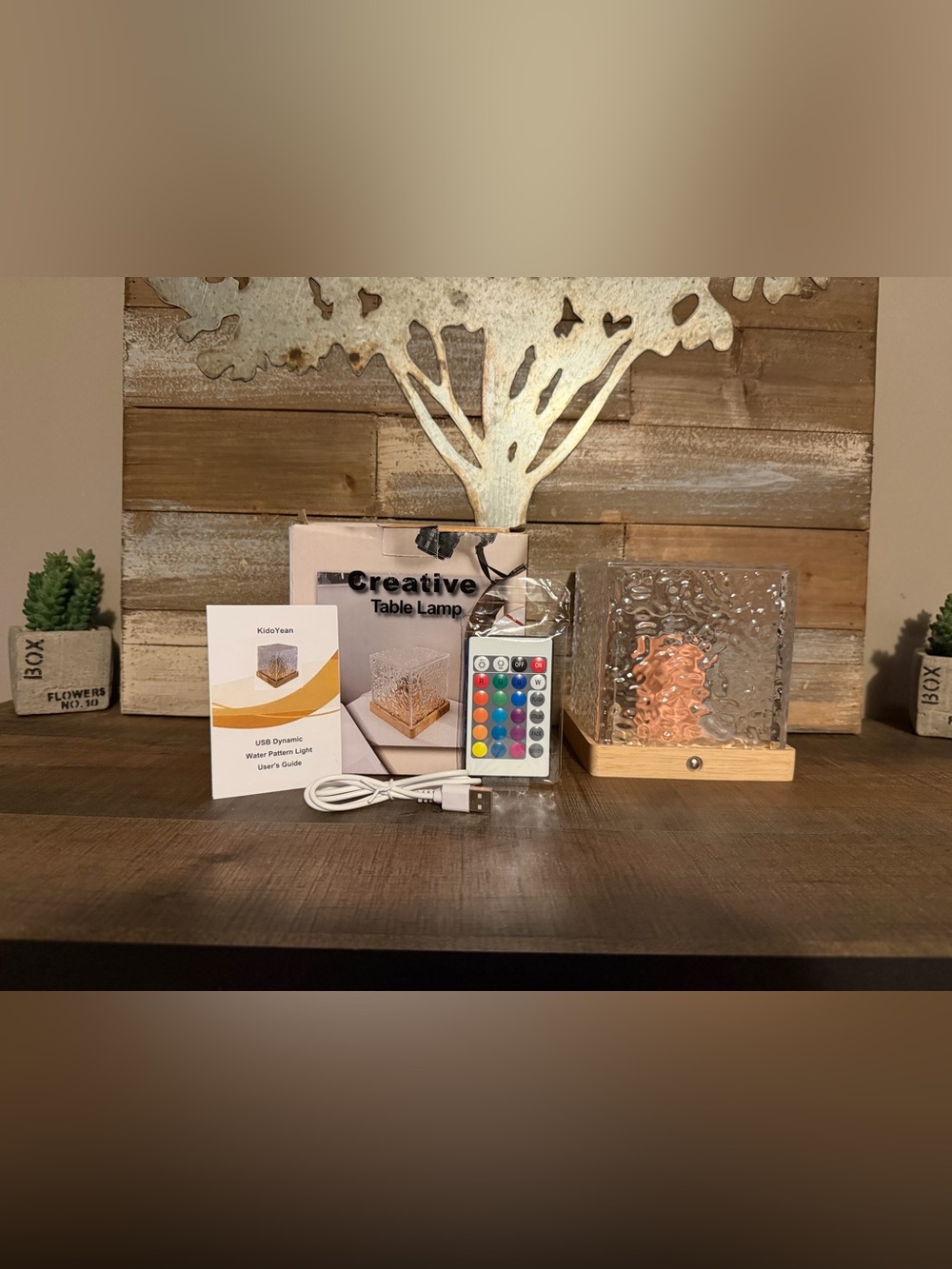 Water Ripple Flame Lamp with Remote